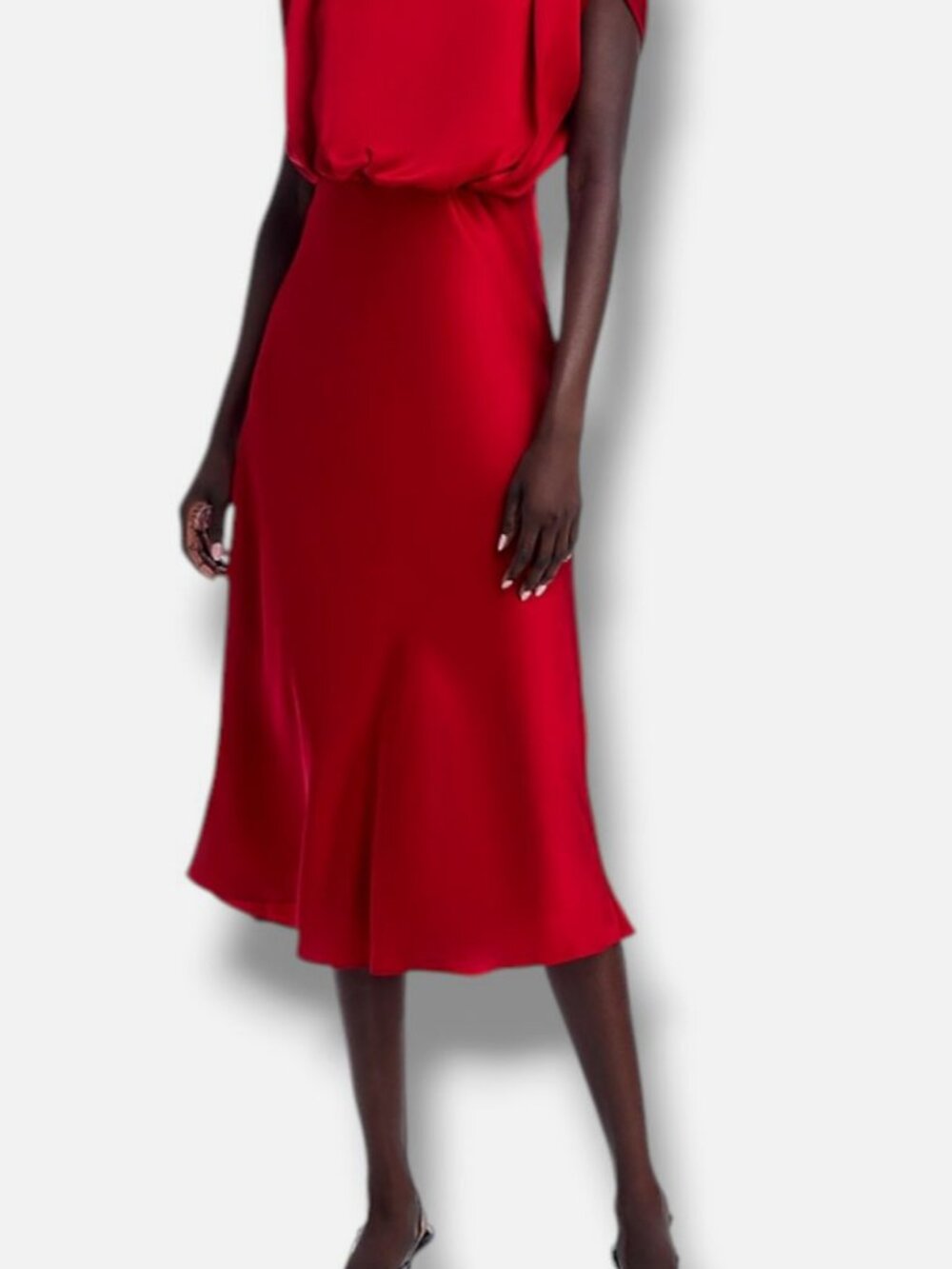 Toccin Women's Red Flora Sleeveless Blouson Satin Dress Size 0